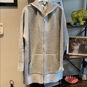 H&M Grey Hooded Tunic Sweater